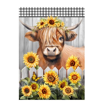 BRIARWOOD LANE Highland Cow Garden Flag