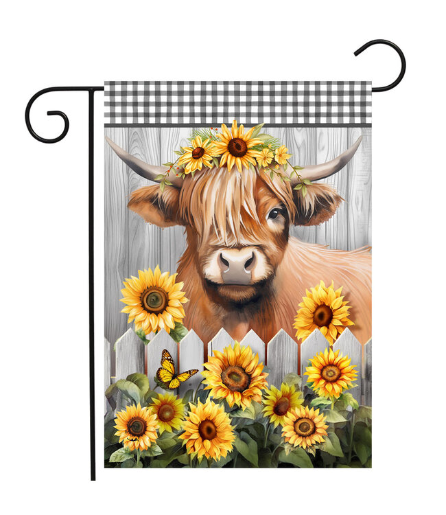 BRIARWOOD LANE Highland Cow Garden Flag