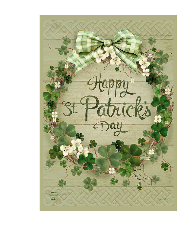 BRIARWOOD LANE Lucky Wreath Garden Flag