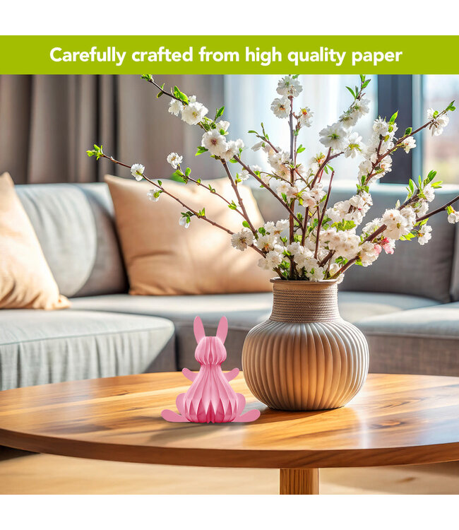 BRIARWOOD LANE Pink Bunny Honeycomb - Small Magnetic Paper Decor - 5 x 5