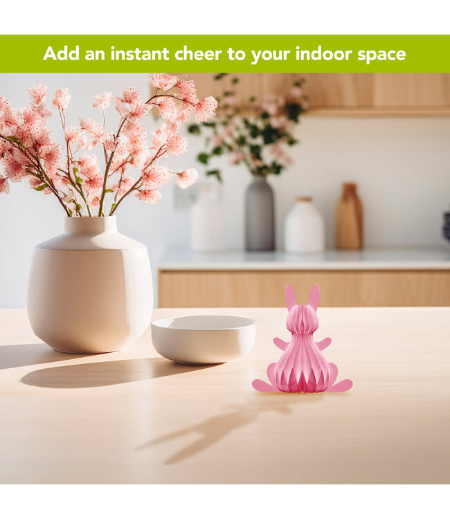 BRIARWOOD LANE Pink Bunny Honeycomb - Small Magnetic Paper Decor - 5 x 5