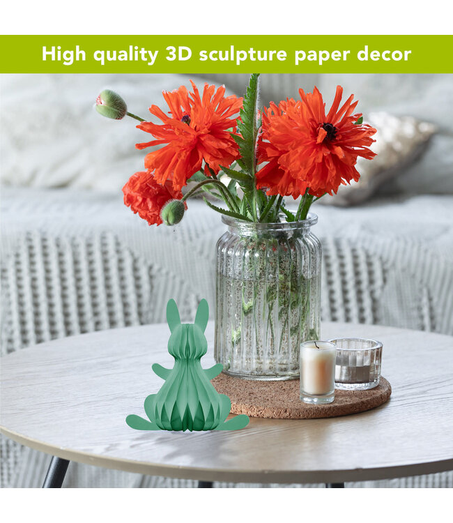 BRIARWOOD LANE Teal Bunny Honeycomb - Small Magnetic Paper Decor - 5 x 5