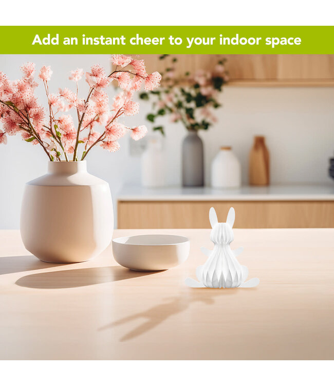 BRIARWOOD LANE White Bunny Honeycomb - Small Magnetic Paper Decor - 5 x 5