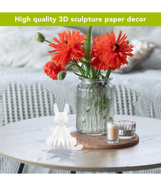 BRIARWOOD LANE White Bunny Honeycomb - Small Magnetic Paper Decor - 5 x 5