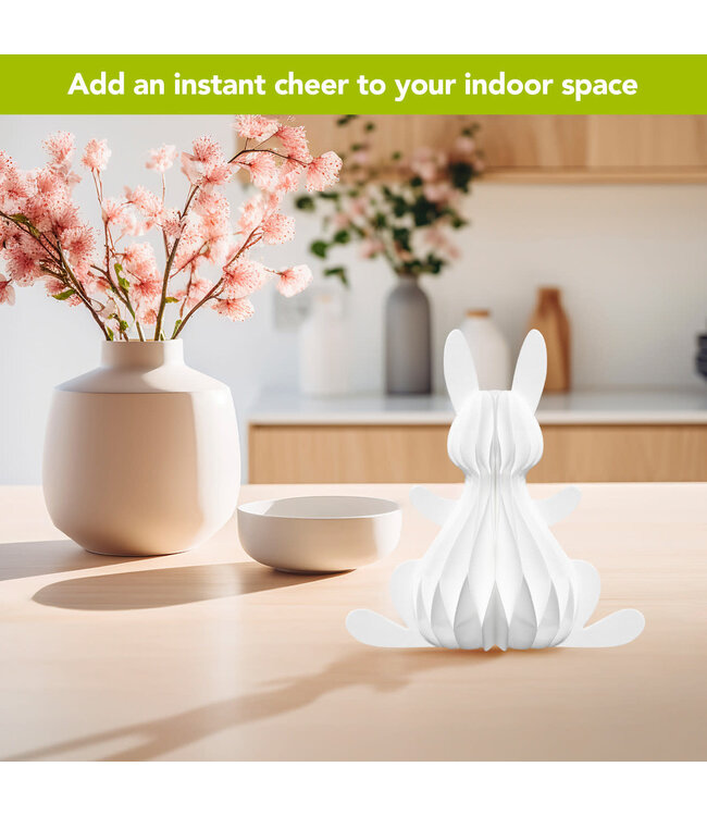 BRIARWOOD LANE White Bunny Honeycomb - Large Magnetic Paper Decor - 12 x 9