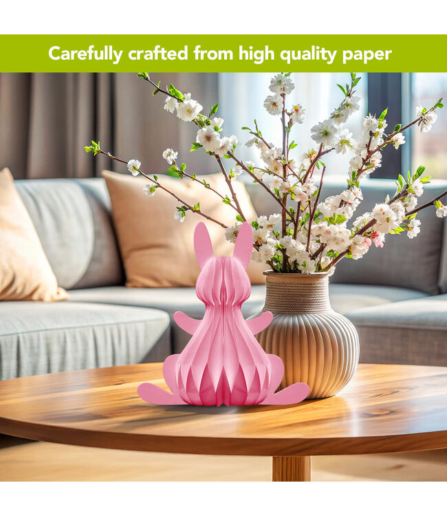 BRIARWOOD LANE Pink Bunny Honeycomb - Large Magnetic Paper Decor - 12 x 9