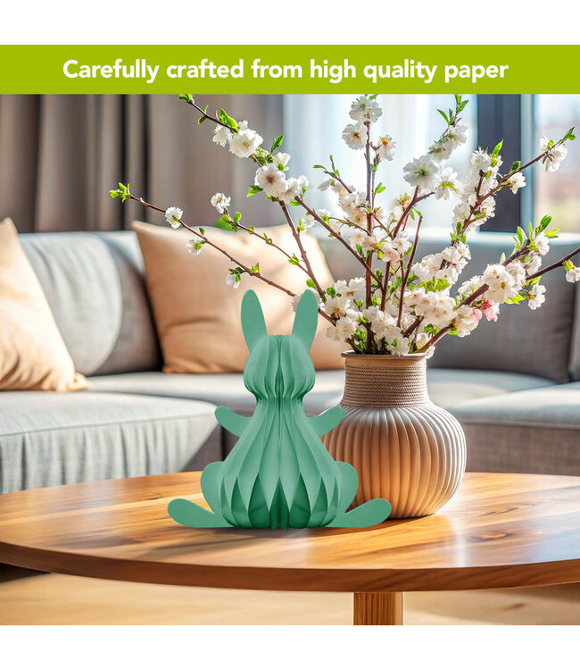 BRIARWOOD LANE Teal Bunny Honeycomb - Large Magnetic Paper Decor - 12 x 9