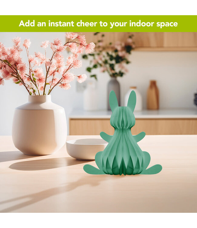 BRIARWOOD LANE Teal Bunny Honeycomb - Large Magnetic Paper Decor - 12 x 9