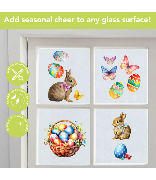 BRIARWOOD LANE Springtime Bunnies Window Clings