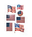 BRIARWOOD LANE Wooden American Flag Window Clings