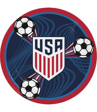 Creative Converting World Cup 2026 U.S. Men’s Soccer Dinner 9 in Plates, 8 count