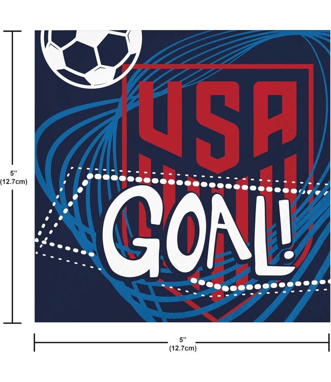 Creative Converting World Cup 2026 U.S. Men's Soccer Beverage Napkins - 16 Count