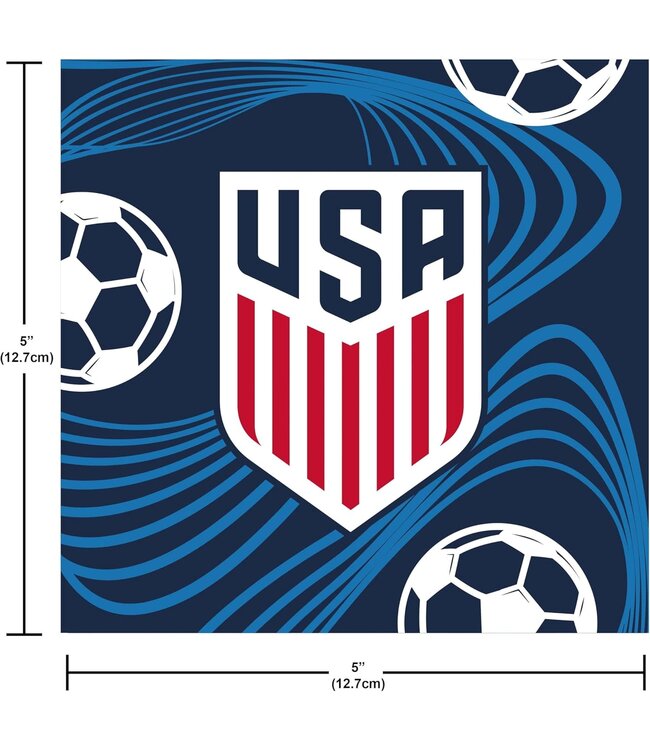 Creative Converting World Cup 2026 U.S. Men's Soccer Beverage Napkins - 16 Count