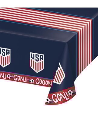 Creative Converting World Cup 2026 U.S. Men's Soccer Plastic Tablecloth - 54" x 102"