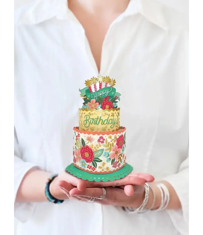 Fresh Cut Paper Mini Blooming Cake Greeting Card