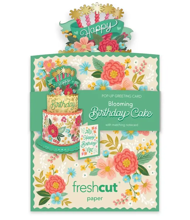 Fresh Cut Paper Mini Blooming Cake Greeting Card