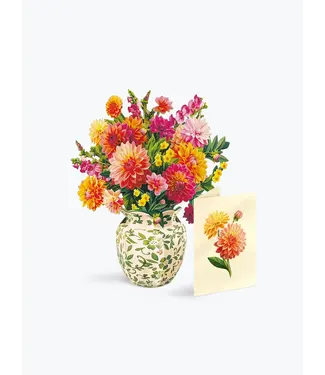 Fresh Cut Paper Mini Dahlia Sunrise Greeting Card