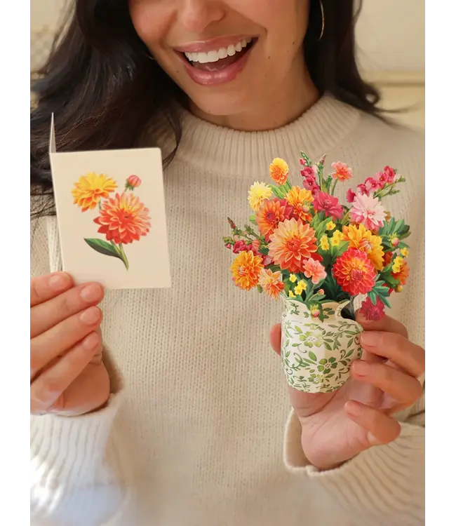 Fresh Cut Paper Mini Dahlia Sunrise Greeting Card