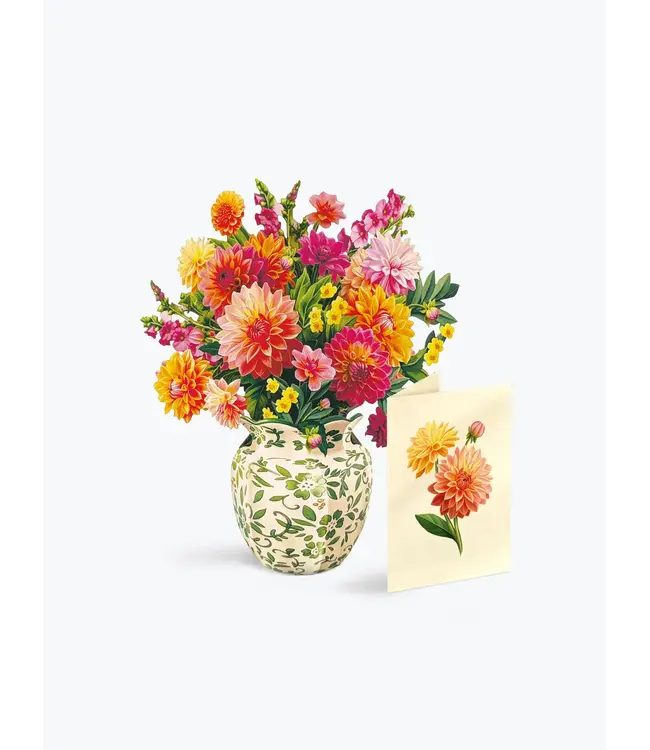 Fresh Cut Paper Mini Dahlia Sunrise Greeting Card
