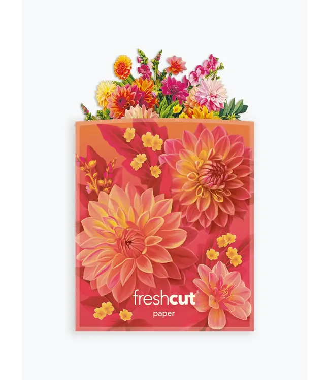 Fresh Cut Paper Mini Dahlia Sunrise Greeting Card