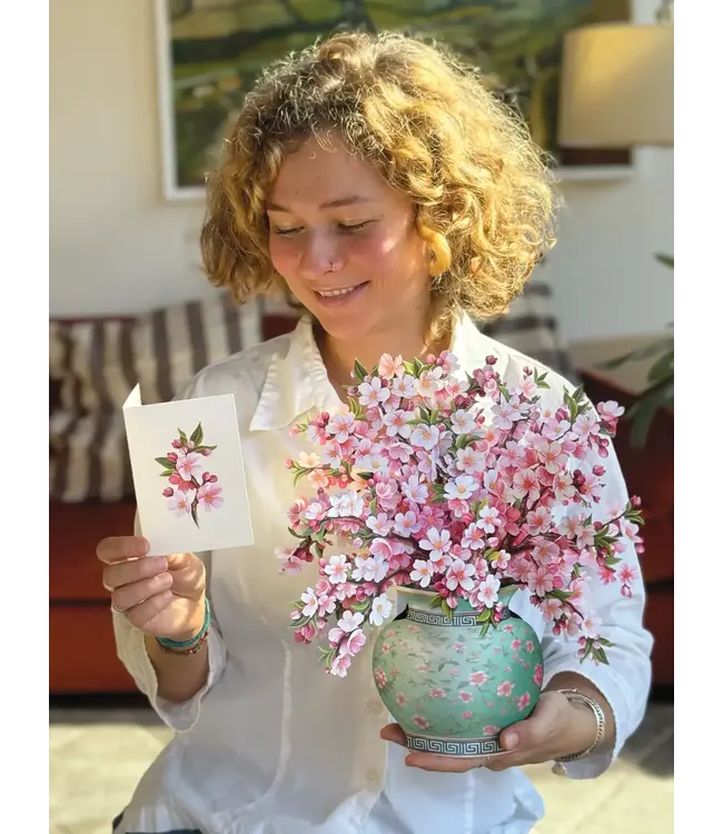 Fresh Cut Paper Japanese Cherry Blossoms Pop Up Flower Bouquet