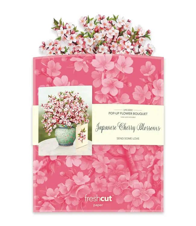Fresh Cut Paper Japanese Cherry Blossoms Pop Up Flower Bouquet