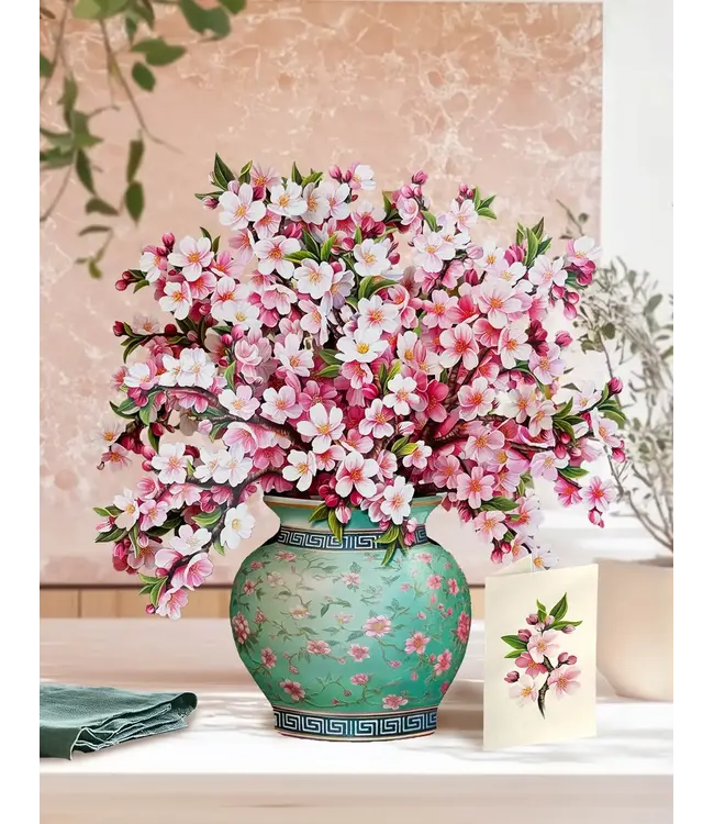 Fresh Cut Paper Japanese Cherry Blossoms Pop Up Flower Bouquet