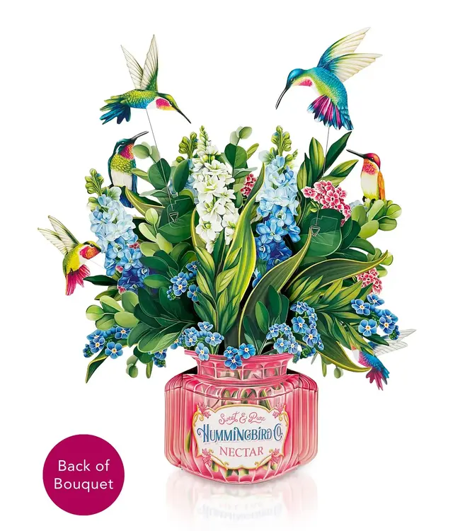 Fresh Cut Paper Hummingbird Oasis Pop Up Flower Bouquet