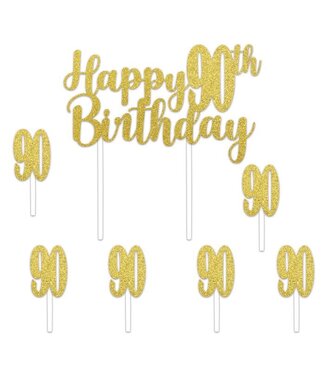 BEISTLE Happy "90th" Birthday Cake Topper
