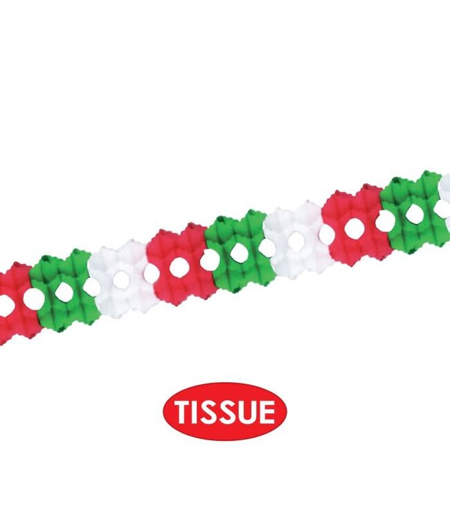 BEISTLE ARCADE GARLAND RED/WHITE/GREEN