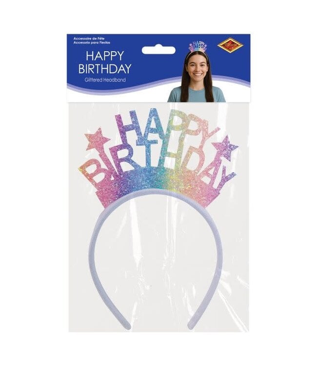 BEISTLE GLITTERED HAPPY BIRTHDAY HEADBAND