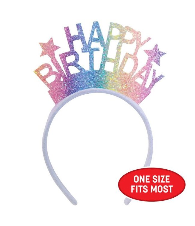 BEISTLE GLITTERED HAPPY BIRTHDAY HEADBAND