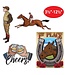 BEISTLE 4CT CUTOUTS VINTAGE HORSE RACING