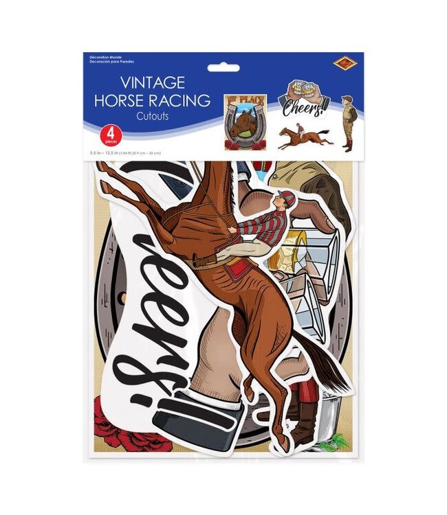 BEISTLE 4CT CUTOUTS VINTAGE HORSE RACING