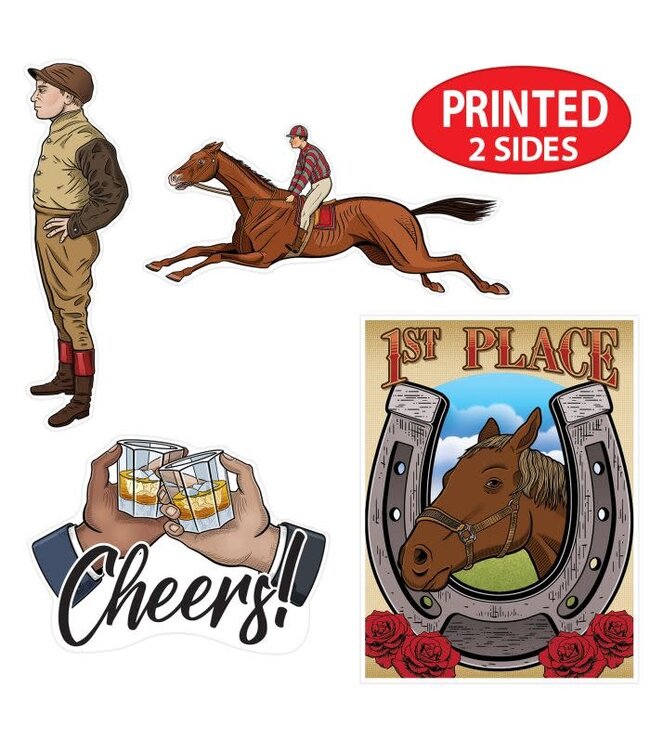 BEISTLE 4CT CUTOUTS VINTAGE HORSE RACING