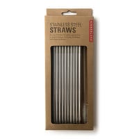 Kikkerland Straws | Stainless Steel | Set/10