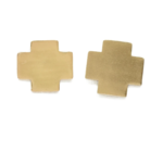 Brass Earrings | Small Solid Cross