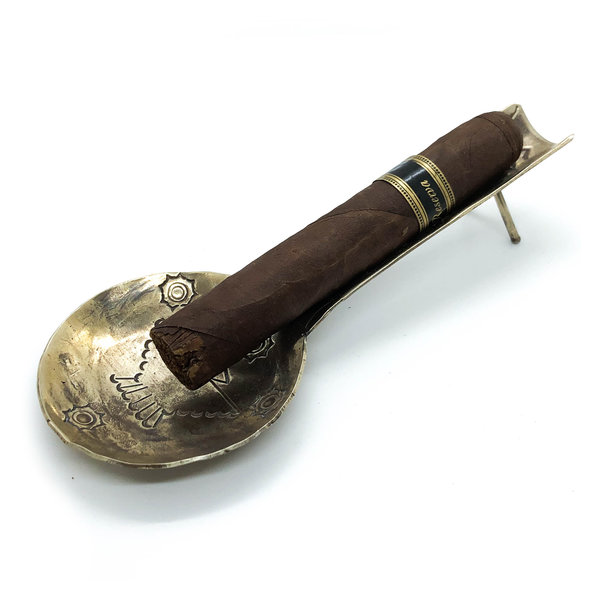 J. Alexander Rustic Silver Cigar Ashtray | Stamped Silver