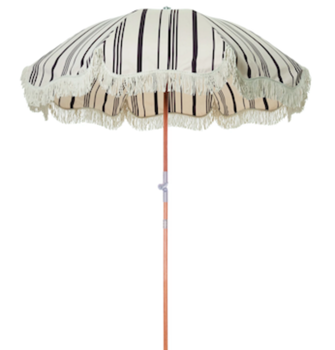 Beach Umbrella | Vintage Black Stripe