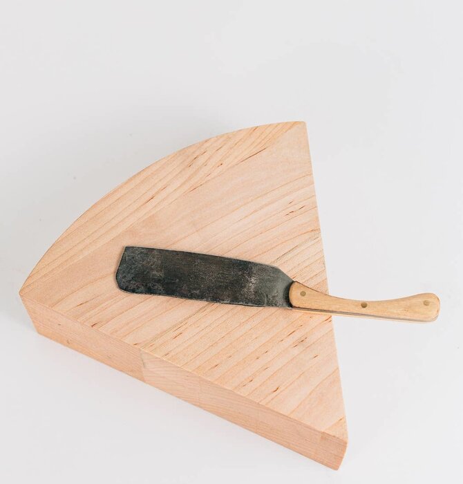 Cheese Block + Hand-Forged Knife