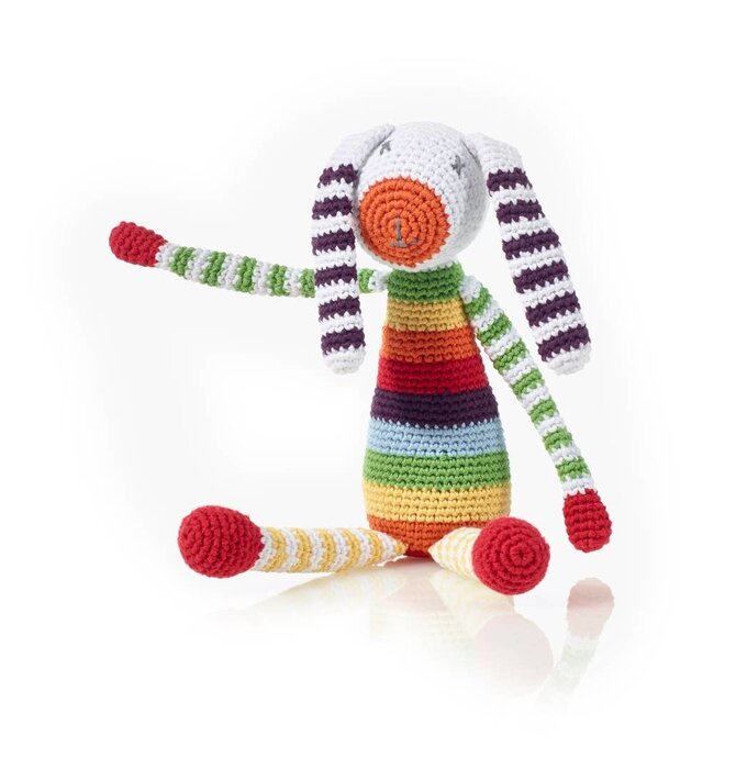 Crochet Rattle | Rainbow Bunny