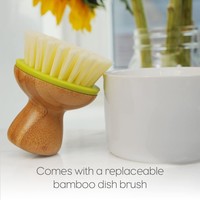 Full Circle Home Ceramic Dish + Brush | White/Green