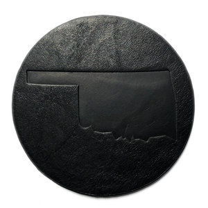 Jimmyrockit Leather Coaster | Oklahoma State Outline