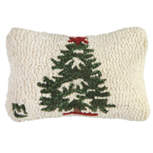 Chandler 4 Corners Hooked Pillow | Winter Tree