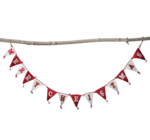 Garland | Merry Christmas | Banner Pennant Flags | Red + White