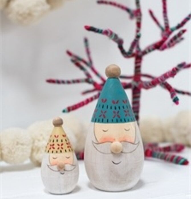 Figure | Santa Wooden Folk | Yellow Hat