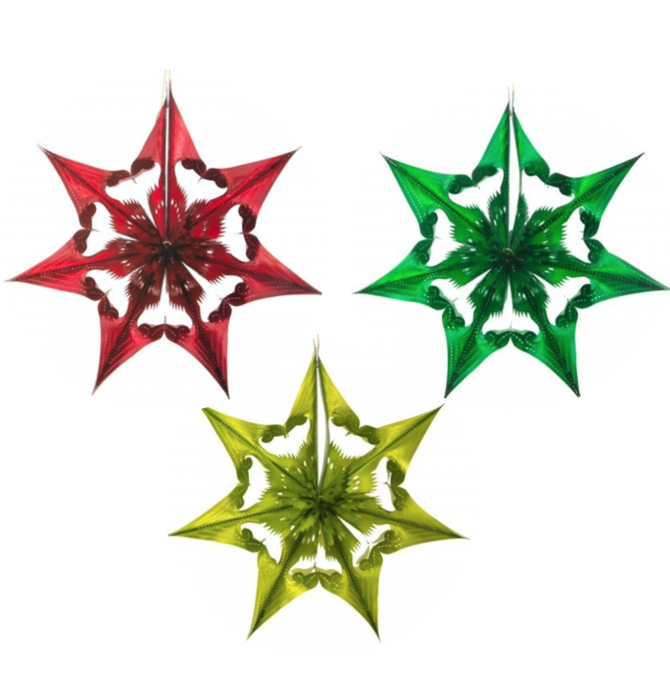 Recycled Decorations | Spherical Star (3 Colors)