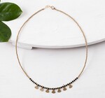 Necklace | Beaded Brass Fan Drops