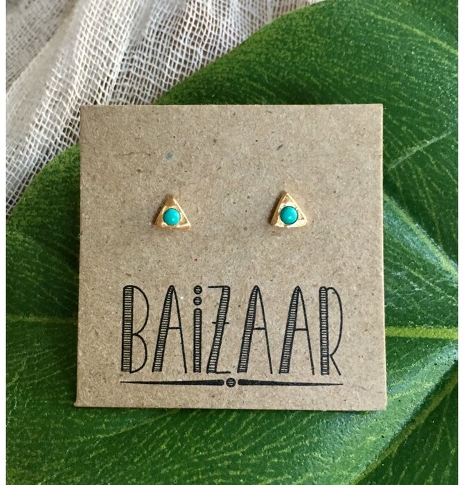 Stud Earrings | Turquoise Stone Droplet