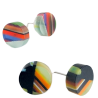 Belart Earrings | Poly-Resin | Round Mosaic Small